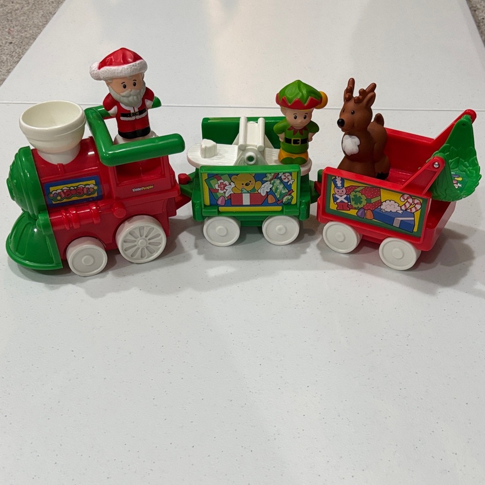 Fisher-Price Christmas/Festive Red and Green Train Set